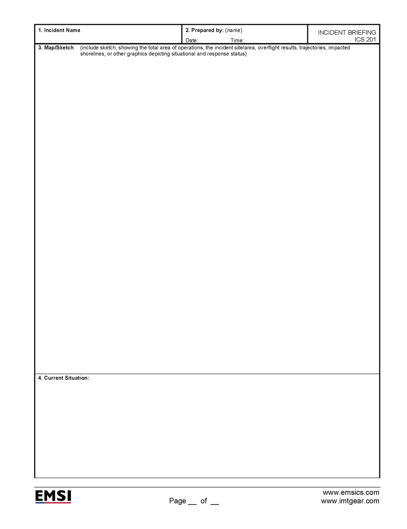 ICS-201 Incident Briefing Page 1 Poster