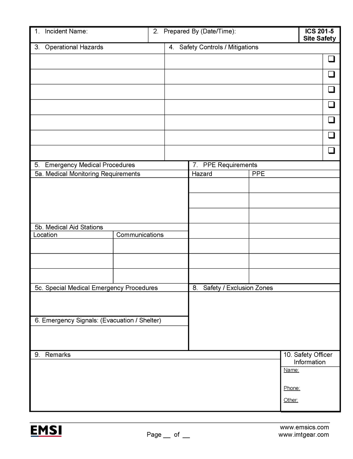 Ics 201 Riverside ICS-201 Initial Response Safety Analysis Page 5 Poster