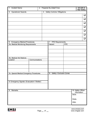 ICS-201 Initial Response Safety Analysis Page 5 Poster