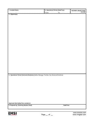 ICS-202 Incident Objectives Form Poster