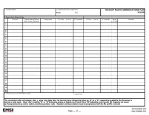 ICS-205 Incident Radio Communication Plan Form Poster