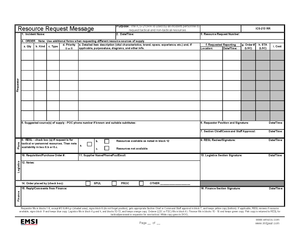 ICS-213RR Resources Request Message Form Poster