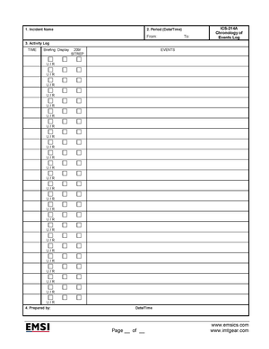 ICS-214a Chrono Log Form Poster