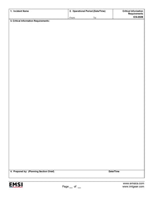 ICS-202b Critical Information Requirements Form