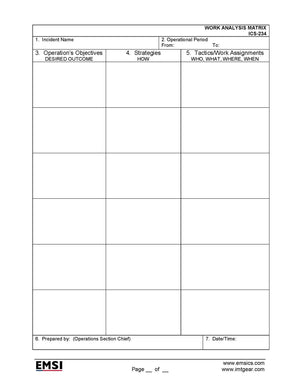 ICS-234 Work Analysis Matrix Form