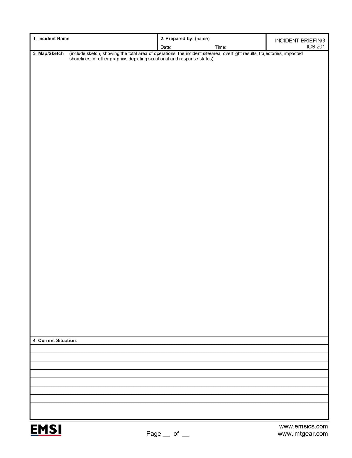 Ics 201 Riverside ICS-201 Incident Briefing Page 1 Poster