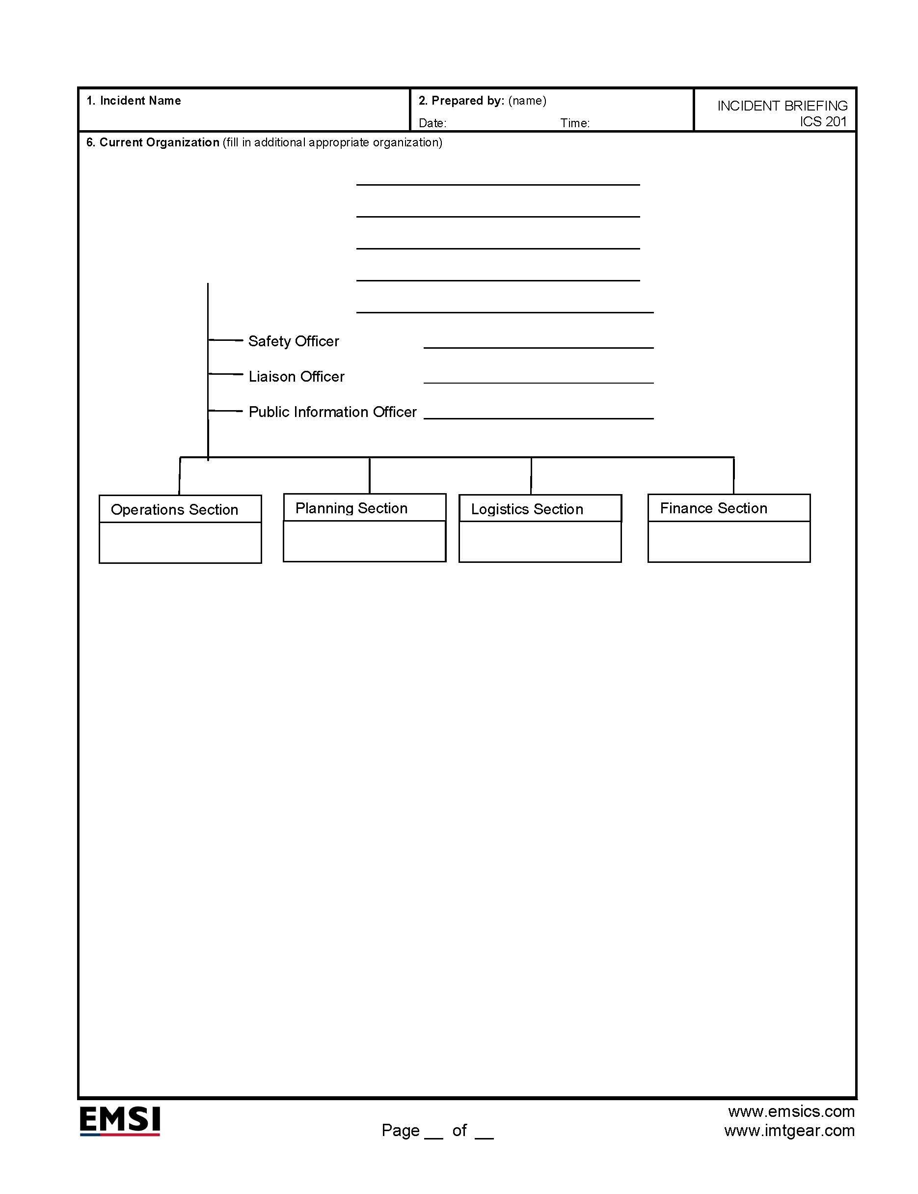 Ics 201 Riverside ICS-201 Incident Briefing Page 3 Poster