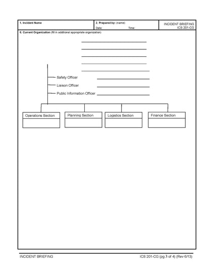 ICS-201 Incident Briefing Page 3 Poster