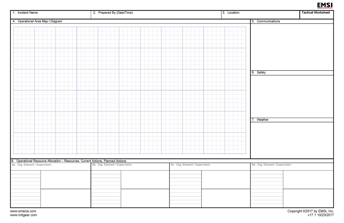 Tactical Worksheet Form Poster