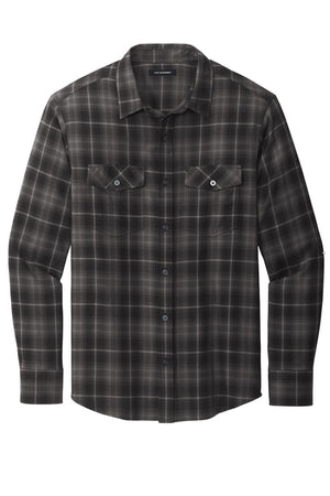 Port Authority Long Sleeve Ombre Plaid Shirt