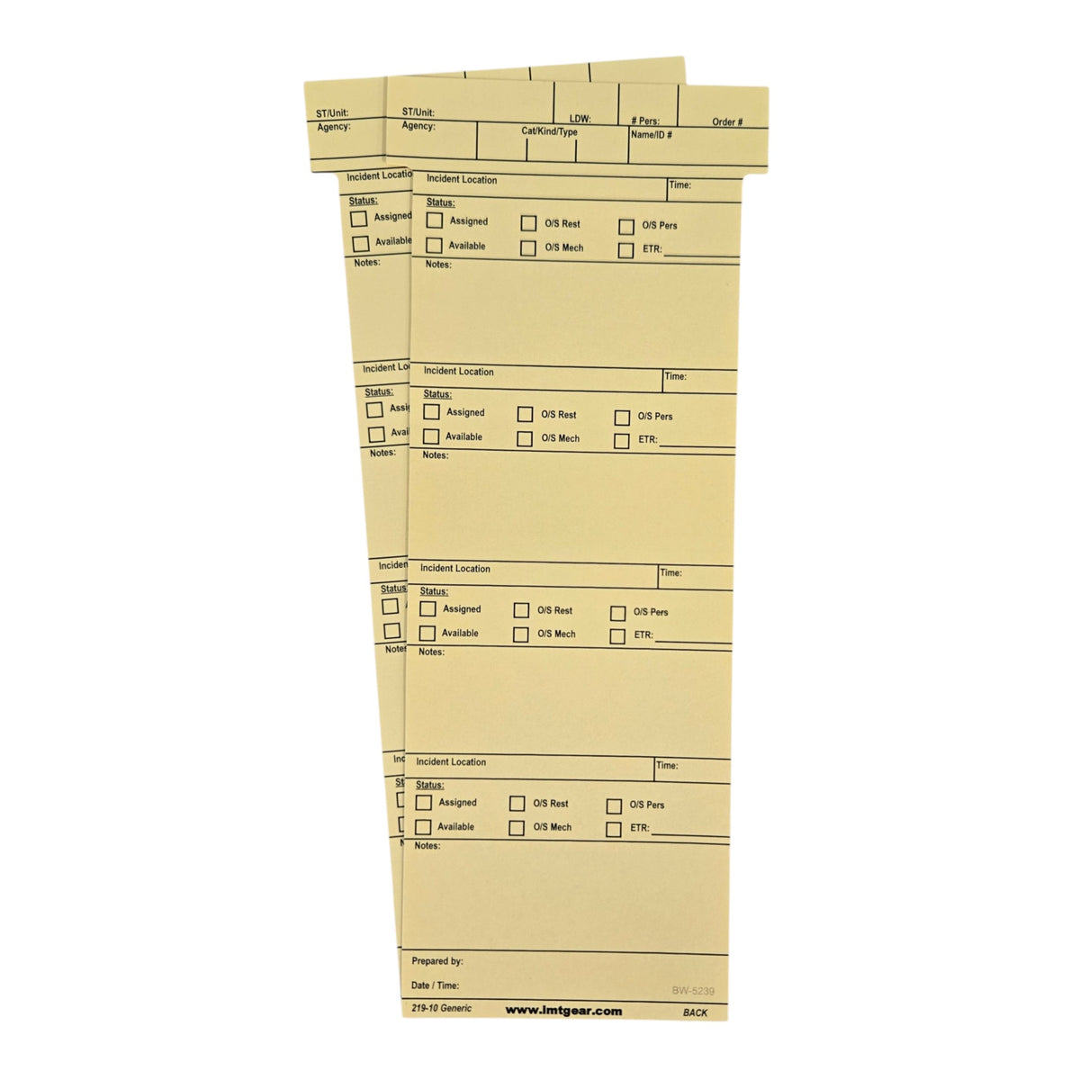 Ics Card Guide ICS-219 Generic T-Cards