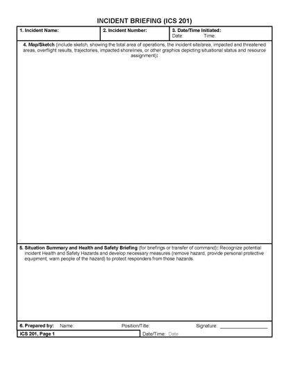 ICS-201 Incident Briefing Page 1 Poster