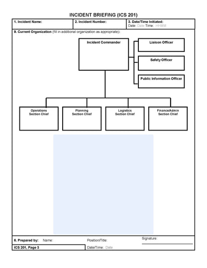 ICS-201 Incident Briefing Page 3 Poster